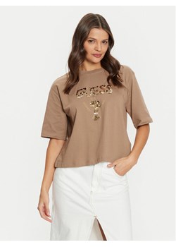 Guess T-Shirt V4YI06 I3Z14 Brązowy Boxy Fit ze sklepu MODIVO w kategorii Bluzki damskie - zdjęcie 182764582
