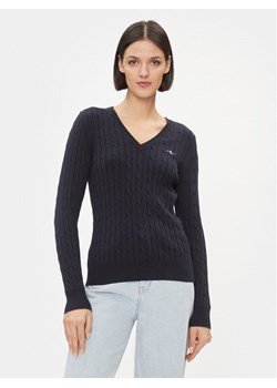 Gant Sweter 4800101 Granatowy Slim Fit ze sklepu MODIVO w kategorii Swetry damskie - zdjęcie 182764814