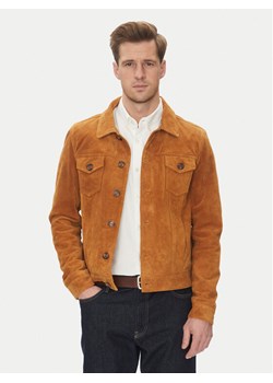 Serge Pariente Kurtka skórzana Jeans Brązowy Regular Fit ze sklepu MODIVO w kategorii Kurtki męskie - zdjęcie 182765144