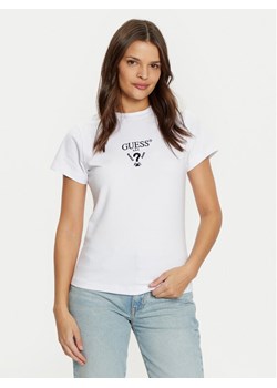 Guess T-Shirt V4YI21 KCDH1 Biały Slim Fit - id: 0000304591037 - marki Guess - 182765273 Guess T-Shirt V4YI21 KCDH1 Biały Slim Fit ze sklepu MODIVO w kategorii Bluzki damskie - zdjęcie 182765273