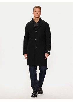 Calvin Klein Płaszcz wełniany K10K113270 Czarny Regular Fit ze sklepu MODIVO w kategorii Płaszcze męskie - zdjęcie 182765452