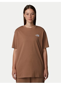The North Face T-Shirt Simple Dome NF0A87NQ Brązowy Oversize ze sklepu MODIVO w kategorii Bluzki damskie - zdjęcie 182766481