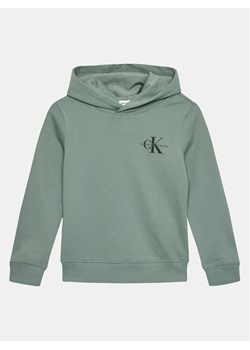 Calvin Klein Jeans Bluza Small Monogram IU0IU00266 M Zielony Regular Fit ze sklepu MODIVO w kategorii Bluzy chłopięce - zdjęcie 182766532