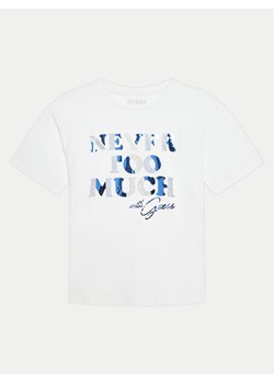 Guess T-Shirt J4YI41 K6YW4 Biały Regular Fit ze sklepu MODIVO w kategorii T-shirty chłopięce - zdjęcie 182767001