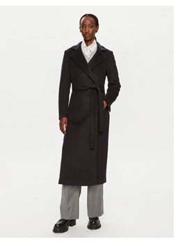 MAX&Co. Płaszcz wełniany Longrun 2428016034200 Granatowy Regular Fit ze sklepu MODIVO w kategorii Płaszcze damskie - zdjęcie 182767422