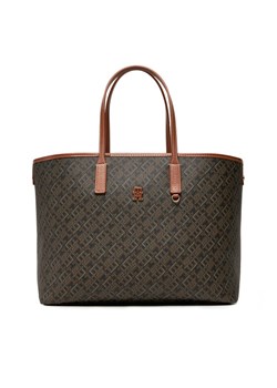 Tommy Hilfiger Torebka Th Monoplay Leather Tote AW0AW17416 Czarny ze sklepu MODIVO w kategorii Torby Shopper bag - zdjęcie 182767602
