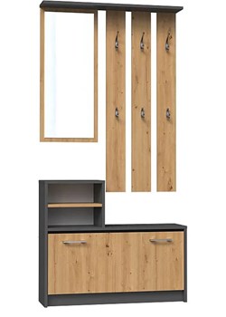 Zestaw Mebli Do Przedpokoju Z Szafką Na Buty Dąb Artisan + Antracyt ze sklepu Edinos.pl w kategorii Zestawy mebli do przedpokoju - zdjęcie 183545344