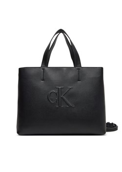 Torebka Calvin Klein Jeans Sculpted Mini Ew Tote LV04K3111G Czarny ze sklepu eobuwie.pl w kategorii Torby Shopper bag - zdjęcie 183549791