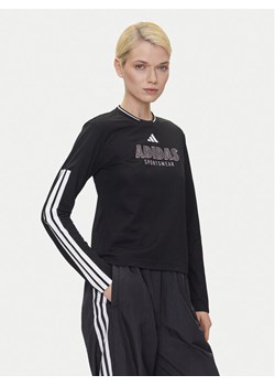adidas Bluzka Tiro Cut 3-Stripes Mesh JG4085 Czarny Regular Fit ze sklepu MODIVO w kategorii Bluzki damskie - zdjęcie 183551384