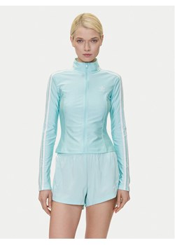 adidas Bluza adicolor 3-Stripes JC5579 Turkusowy Slim Fit ze sklepu MODIVO w kategorii Bluzy damskie - zdjęcie 183551463