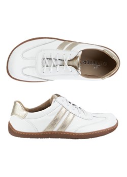 Olivier Buty Barefoot damskie skórzane minimalistyczne 1287 białe ze złotym sneakersy ze sklepu ButyModne.pl w kategorii Półbuty damskie - zdjęcie 183553954