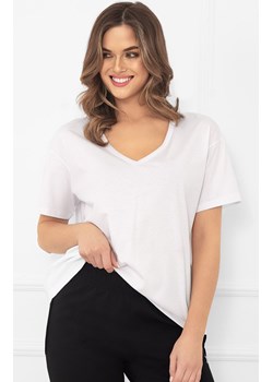 Bluzka damska z krótkim rękawem biała Klara, Kolor biały, Rozmiar S, Italian Fashion ze sklepu Primodo w kategorii Bluzki damskie - zdjęcie 183556071