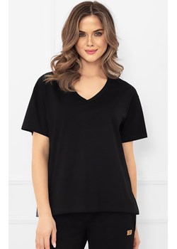 Bluzka damska z krótkim rękawem czarna Klara, Kolor czarny, Rozmiar S, Italian Fashion ze sklepu Intymna w kategorii Bluzki damskie - zdjęcie 183557150