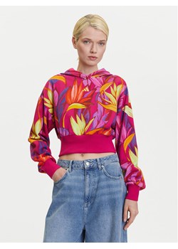 adidas Bluza FARM JD6283 Różowy Loose Fit ze sklepu MODIVO w kategorii Bluzy damskie - zdjęcie 183558501