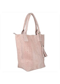Torba worek z miękkiej skóry bardzo lekka xl różowa wzór ze sklepu melon.pl w kategorii Torby Shopper bag - zdjęcie 183560253