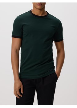Reserved - Bawełniany t-shirt slim fit - ciemnozielony ze sklepu Reserved w kategorii T-shirty męskie - zdjęcie 183560303