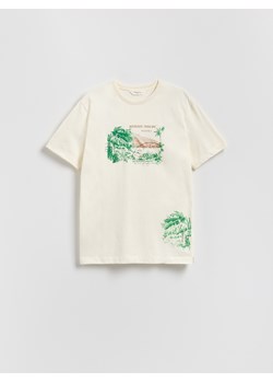 Reserved - T-shirt comfort z nadrukiem - złamana biel ze sklepu Reserved w kategorii T-shirty męskie - zdjęcie 183560854