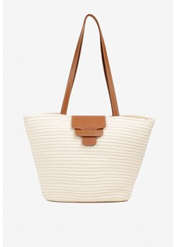 Beżowa Torebka Koszyk z Rączkami z Plecionego Sznurka Leollani ze sklepu born2be.pl w kategorii Torby Shopper bag - zdjęcie 183561512