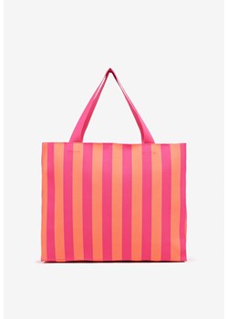 Pomarańczowa Torebka Shopper z Rączkami w Paski Salanissa ze sklepu born2be.pl w kategorii Torby Shopper bag - zdjęcie 183561832
