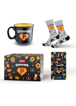Zestaw skarpetki męskie Super Papa w kubku z brelokiem ze sklepu Sklep SOXO w kategorii Skarpetki męskie - zdjęcie 183563060