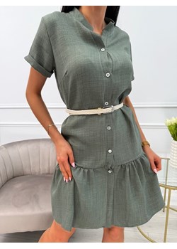 Khaki Sukienka z Falbanką ze sklepu ModnaKiecka.pl w kategorii Sukienki - zdjęcie 183563111