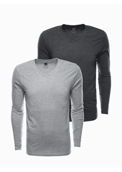 Zestaw longsleeve męski V-NECK - mix 2-pak V1 Z41 ze sklepu ombre w kategorii T-shirty męskie - zdjęcie 183563141