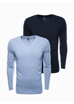 Zestaw longsleeve męski V-NECK - mix 2-pak V6 Z41 ze sklepu ombre w kategorii T-shirty męskie - zdjęcie 183563213