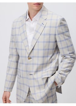 Reserved - Marynarka slim fit w kratę - beżowy ze sklepu Reserved w kategorii Marynarki męskie - zdjęcie 183563530