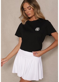 Czarny Bawełniany T-shirt z Naszywką Firavelle ze sklepu renee.pl w kategorii Bluzki damskie - zdjęcie 183564503