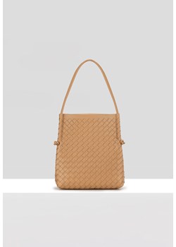 Beżowa pleciona torebka z saszetką ze sklepu Molton w kategorii Torby Shopper bag - zdjęcie 183568154
