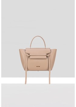 Beżowa skórzana torba shopper z klapą ze sklepu Molton w kategorii Torby Shopper bag - zdjęcie 183568411