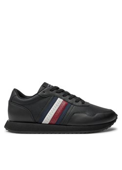 Sneakersy Tommy Hilfiger Runner Evo Lth Mix Ess FM0FM05121 Czarny ze sklepu eobuwie.pl w kategorii Buty sportowe męskie - zdjęcie 183572971