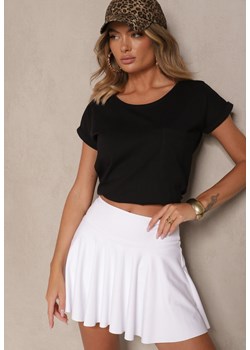 Czarny Bawełniany T-shirt z Kieszonką Zireanda ze sklepu renee.pl w kategorii Bluzki damskie - zdjęcie 183575871