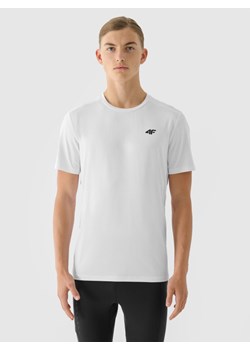 Męska koszulka treningowa 4F 4FWSS25TFTSM1343 - biała ze sklepu Sportstylestory.com w kategorii T-shirty męskie - zdjęcie 183577121