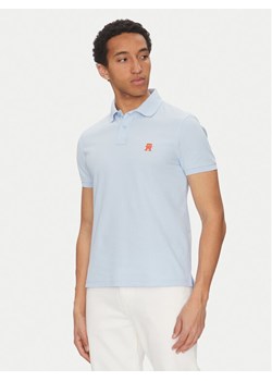 Tommy Hilfiger Polo MW0MW33167 Błękitny Regular Fit ze sklepu MODIVO w kategorii T-shirty męskie - zdjęcie 183578431