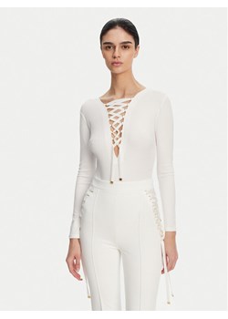 Elisabetta Franchi Body BO-019-51E2-V350 Biały Slim Fit ze sklepu MODIVO w kategorii Bluzki damskie - zdjęcie 183578472