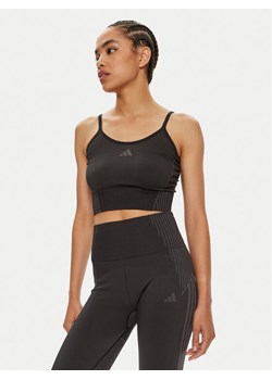 adidas Top Aeroknit IB0684 Czarny Slim Fit ze sklepu MODIVO w kategorii Bluzki damskie - zdjęcie 183578560