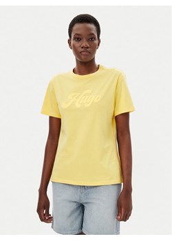 HUGO T-Shirt Damacia_4 50539101 Żółty Regular Fit ze sklepu MODIVO w kategorii Bluzki damskie - zdjęcie 183578600