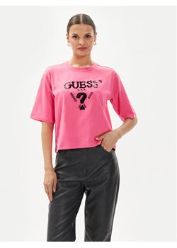 Guess T-Shirt Aurelie V4YI06 I3Z14 Różowy Boxy Fit ze sklepu MODIVO w kategorii Bluzki damskie - zdjęcie 183578632