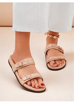 Royalfashion Damskie klapki eko skórzane EcoTwins Slides ze sklepu royalfashion.pl w kategorii Klapki damskie - zdjęcie 183581923