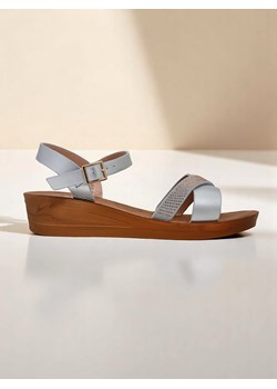 Royalfashion Damskie sandały na koturnie z cyrkoniami Allona ze sklepu royalfashion.pl w kategorii Sandały damskie - zdjęcie 183582040