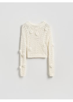 Reserved - Sweter z różami - biały ze sklepu Reserved w kategorii Swetry damskie - zdjęcie 183582272