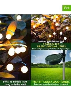 lumisky Lampy solarne LED (4 szt.) w kolorze czarnym - wys. 73 cm ze sklepu Limango Polska w kategorii Oświetlenie - zdjęcie 183582504