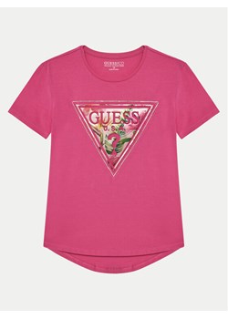 Guess T-Shirt J5GI15 K6YW4 Różowy Regular Fit ze sklepu MODIVO w kategorii Bluzki dziewczęce - zdjęcie 183582921