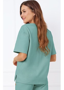 Bluzka damska z krótkim rękawem szałwiowa Caro, Kolor szałwia, Rozmiar M, Italian Fashion ze sklepu Primodo w kategorii Bluzki damskie - zdjęcie 183591962