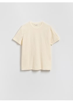 Reserved - Strukturalny t-shirt comfort fit - złamana biel ze sklepu Reserved w kategorii T-shirty męskie - zdjęcie 183595081