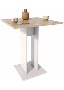 Stolik kwadratowy barowy dąb artisan + biały P7-K85 ze sklepu Edinos.pl w kategorii Stoły - zdjęcie 183596624