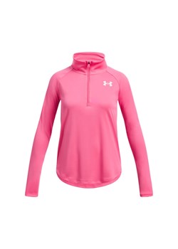 Dziewczęca bluza treningowa nierozpinana bez kaptura Under Armour Tech Graphic 1/2 Zip - różowa ze sklepu Sportstylestory.com w kategorii Bluzy dziewczęce - zdjęcie 183596820