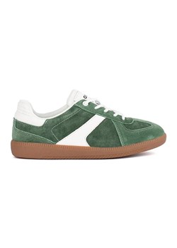 Goodin Skórzane zielono białe sneakersy damskie ze sklepu ButyModne.pl w kategorii Buty sportowe damskie - zdjęcie 183597852