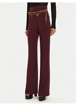 Elisabetta Franchi Spodnie materiałowe PA-T35-46E2 Bordowy Regular Fit ze sklepu MODIVO w kategorii Spodnie damskie - zdjęcie 183601151